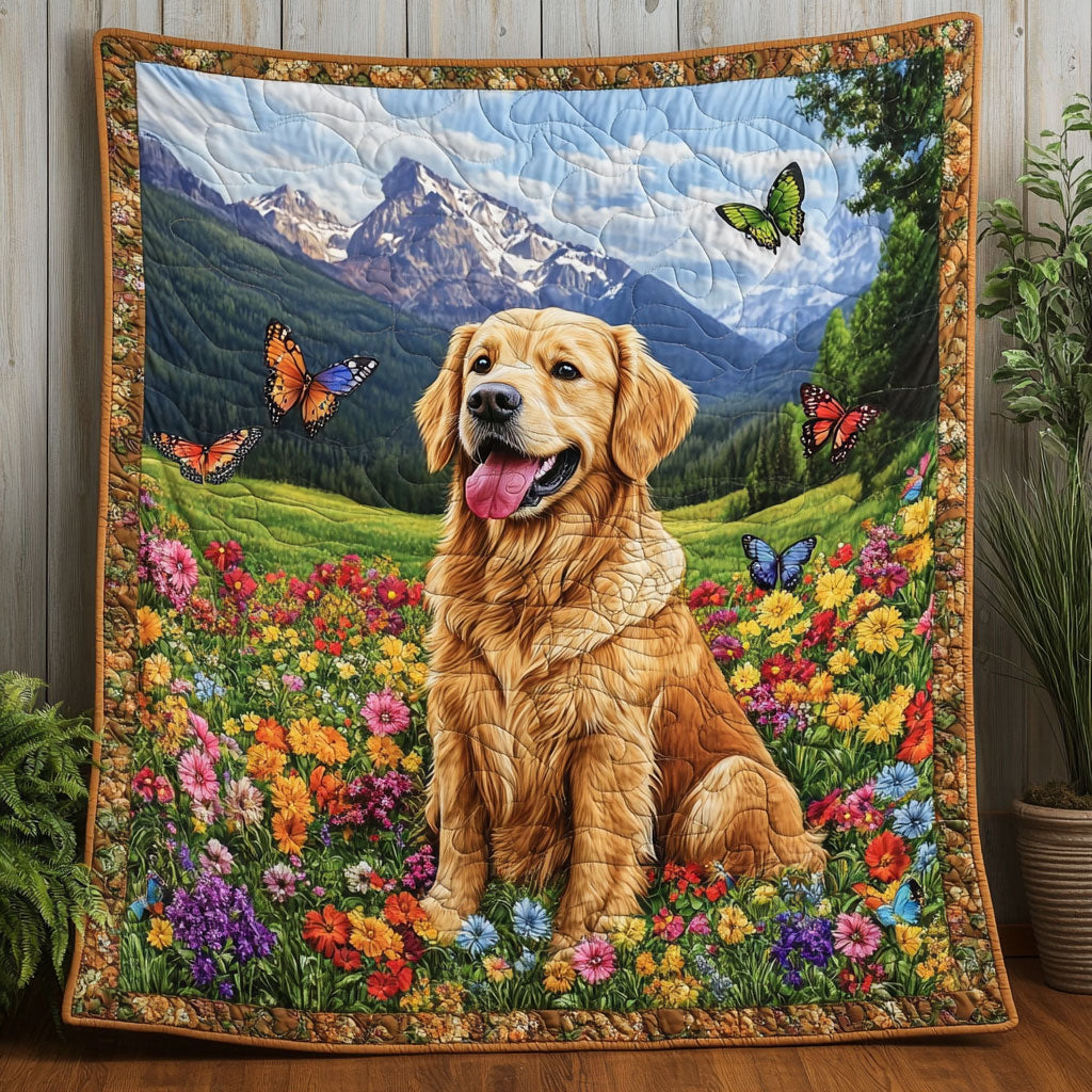 Golden Retriever Flower WT0710024CL Quilt