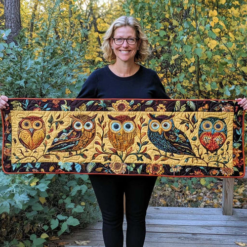 Owl WJ2809034CL Quilted Table Runner