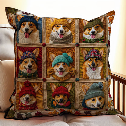 Cute Corgi WJ1109037CL Quilt Pillow Case