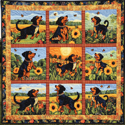Dachshund's Meadow Run WN2409029CL Quilt