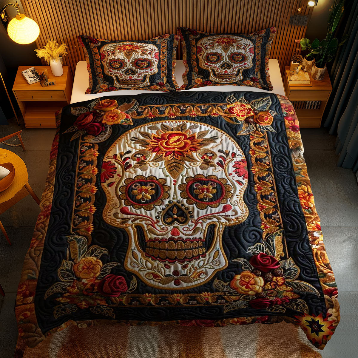 Skull Blossom WN2110118CL Duvet Cover Set