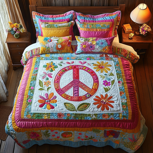 Peace Sign In Flower WY0901102CL Duvet Cover Set