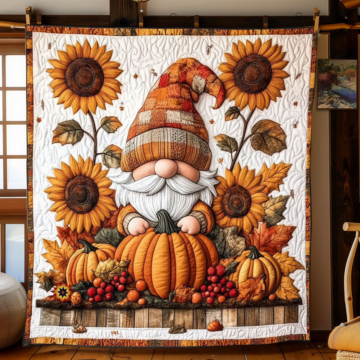 Gnome’s Pumpkin Haven WJ2412008CL Quilt