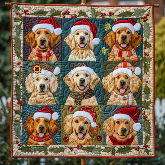 Golden Retriever Christmas WG1210012CL Quilt