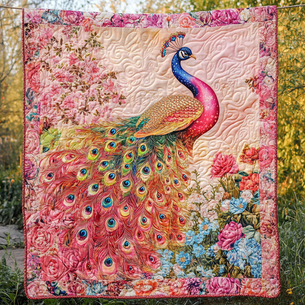 Peacock Blue Flower WT2101009CL Quilt