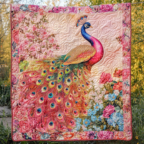 Peacock Blue Flower WT2101009CL Quilt
