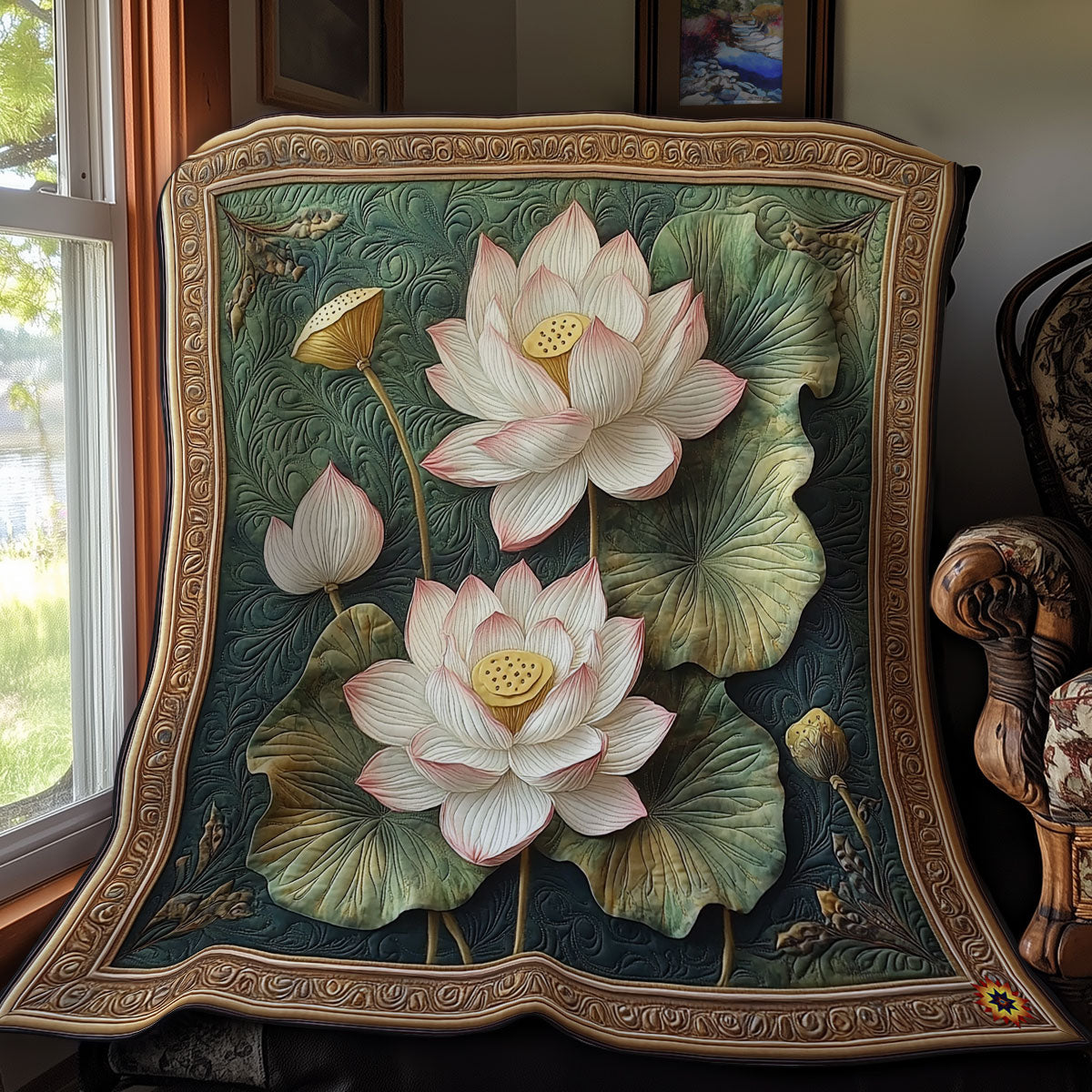 Lotus Pond WY0811023CL Quilt