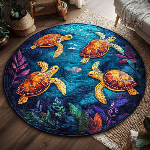Ocean Turtles WY1703080CL Quilted Round Mat
