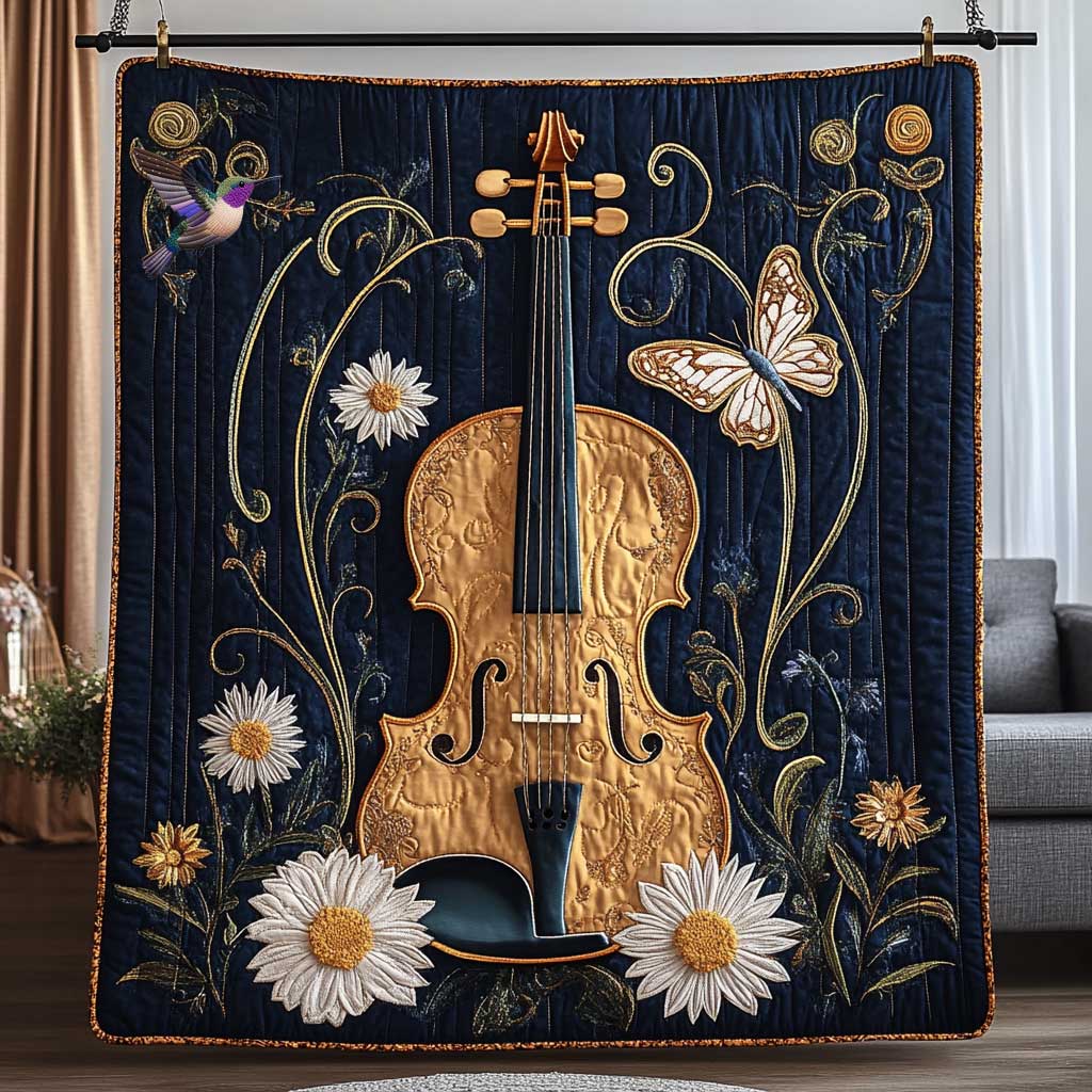 Daisy Flower Violin WP2811021CL Quilt