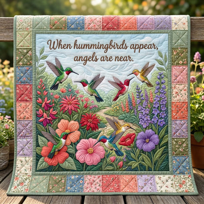 When Hummingbirds Appear Angels Are Near XR0604025CL Quilt