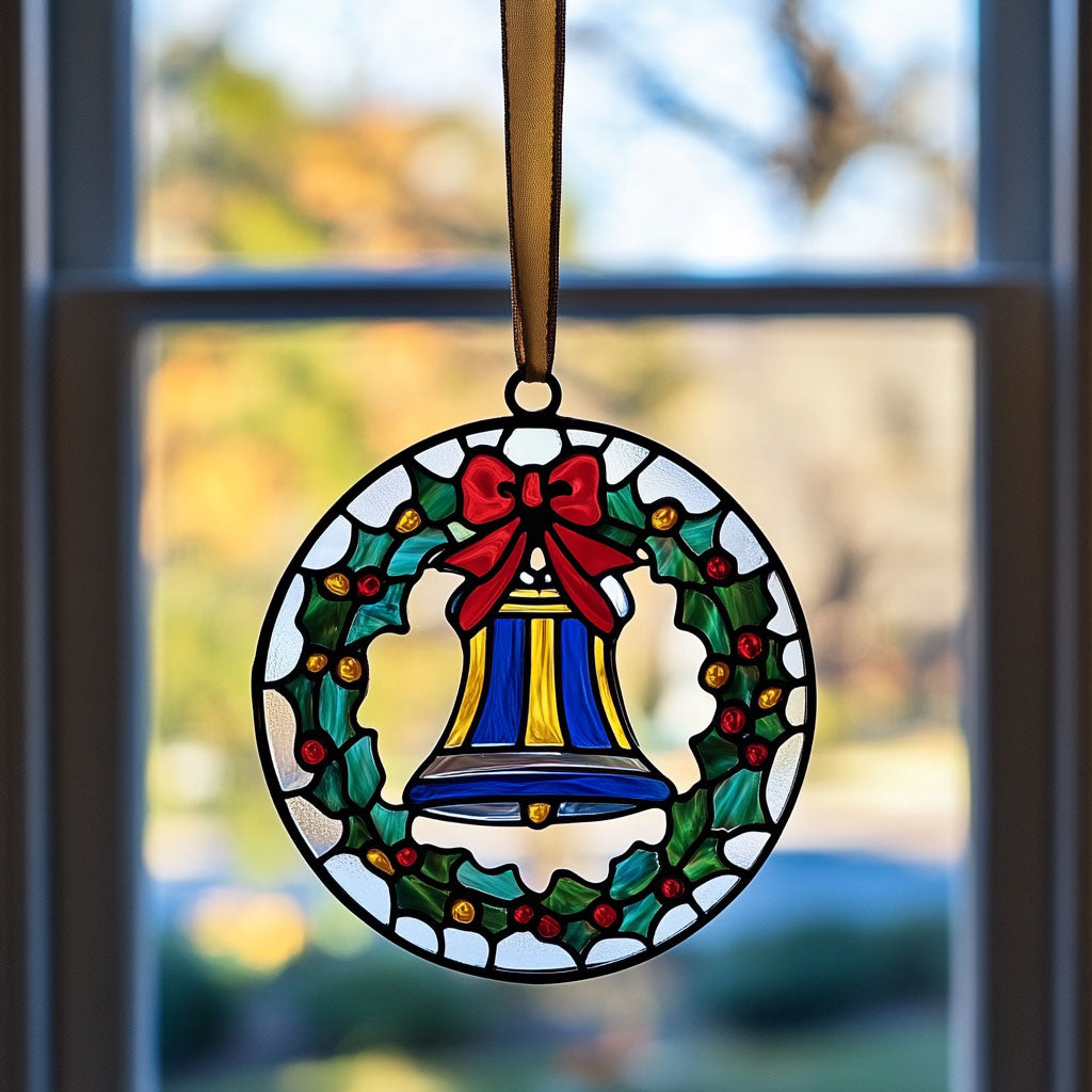 Jingle Bell WJ1211046CL Stained Glass Suncatcher