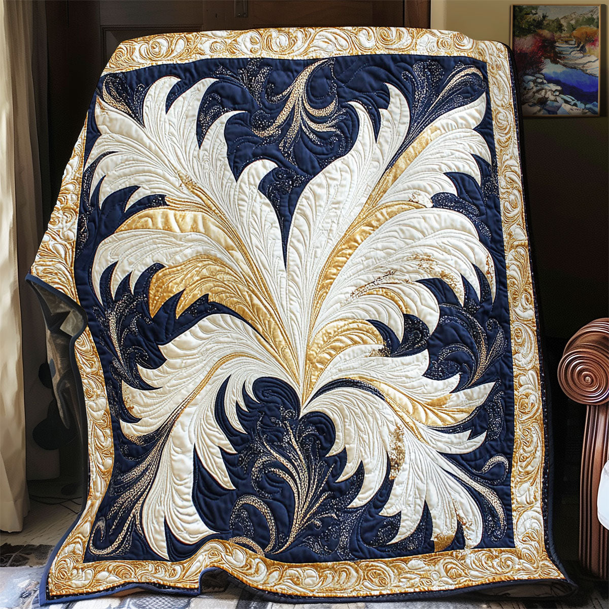 Flower Feather WY0602146CL Quilt