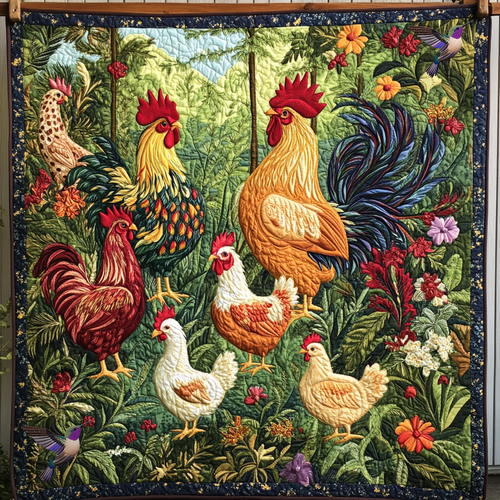 Chicken Garden XR0310010CL Quilt
