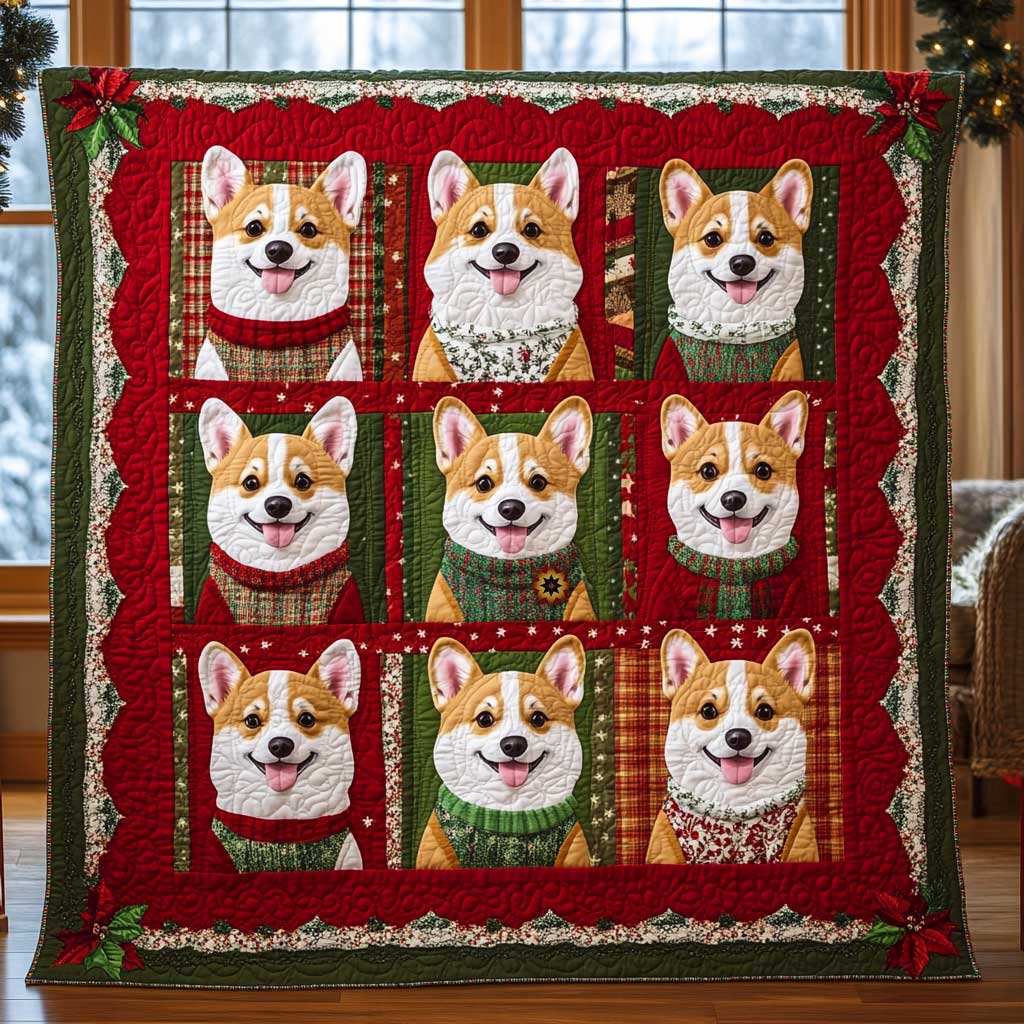 Happy Christmas Corgi WP0310016CL Quilt