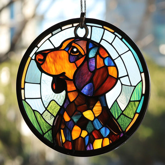 Dachshund WJ1710040CL Stained Glass Suncatcher