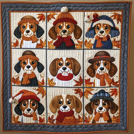 Beagles Love Fall XR1908006CL Quilt