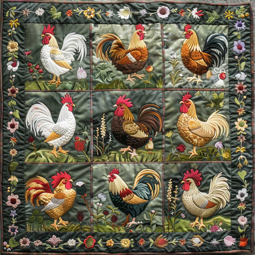 Beautiful Chickens XR0908028CL Quilt