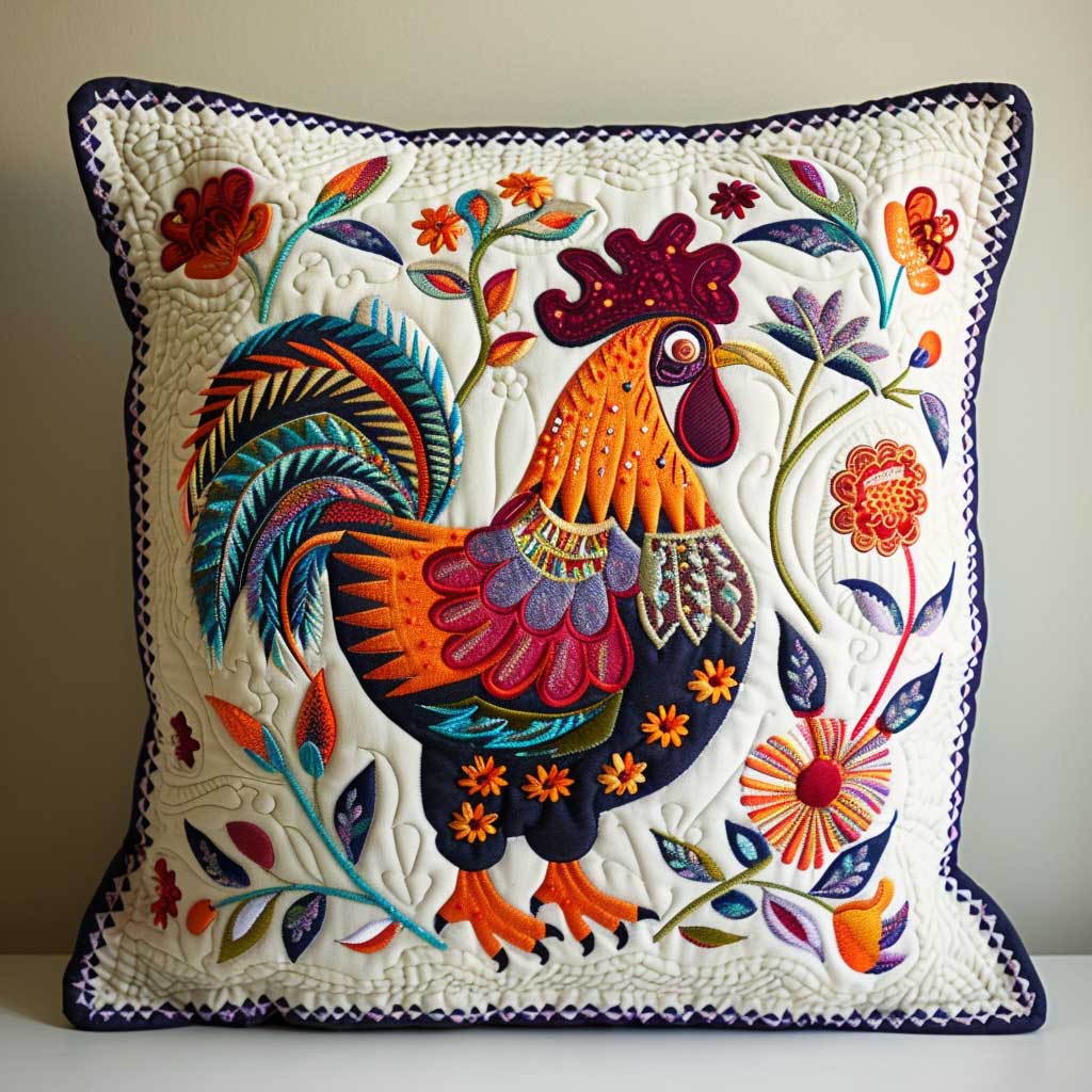 Beautiful Rooster XR2407018CL Quilt Pillow Case