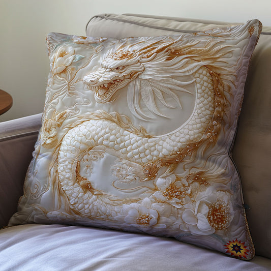 White Asian Dragon WY0612091CL Quilt Pillow Case