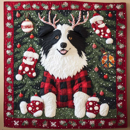 Plaid Border Collie WN2510071CL Quilt