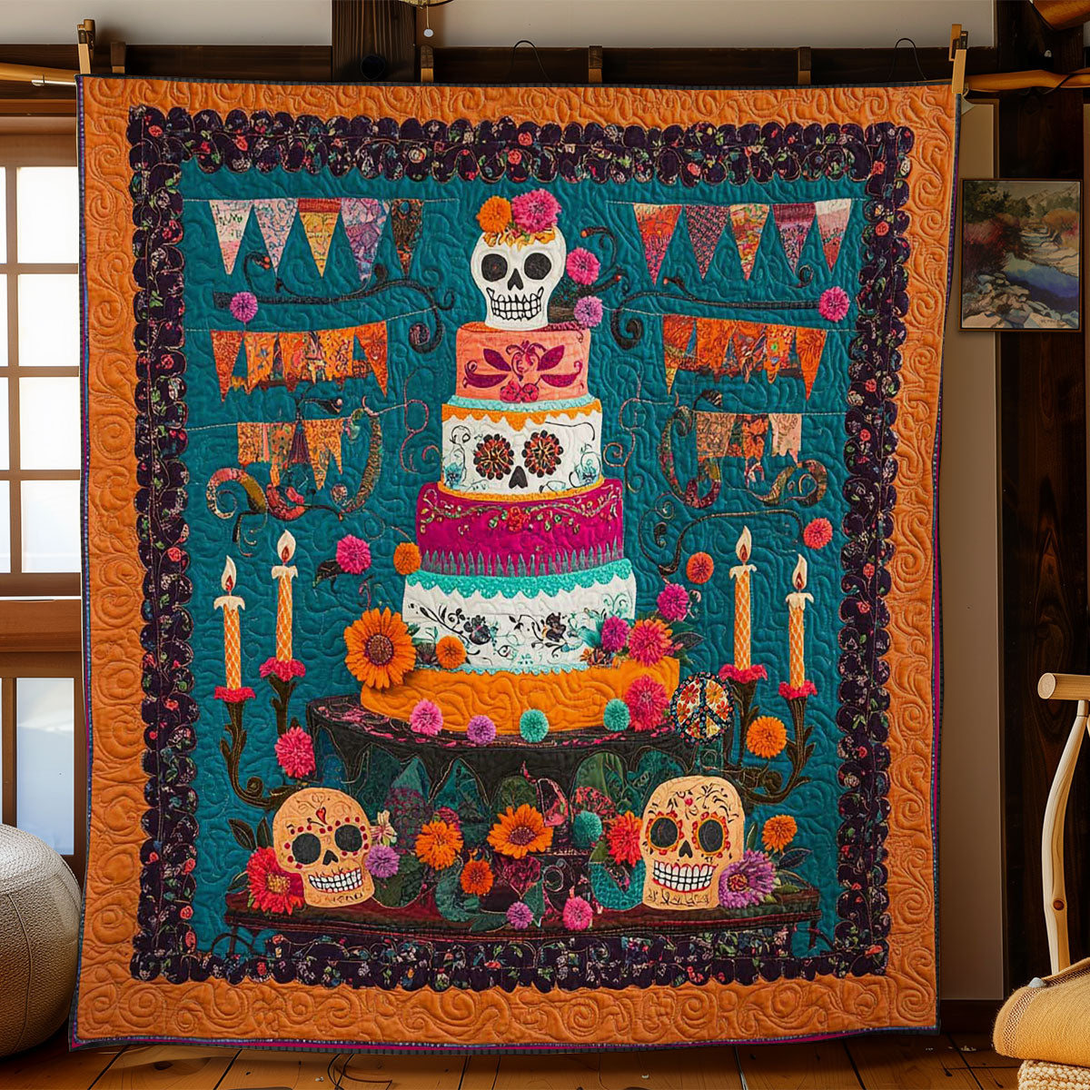 Skull Cake Fiesta WN2811036CL Quilt
