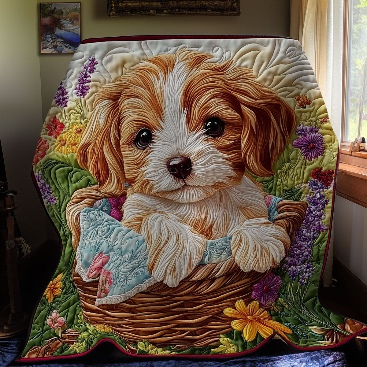 Basket Puppy WY0312035CL Quilt