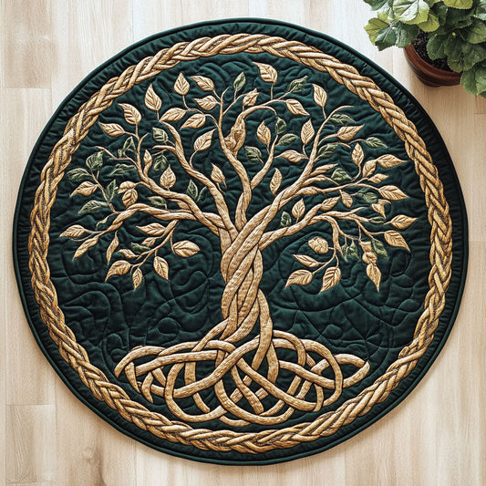 Tree of Life CW0906048CL Quilted Round Mat