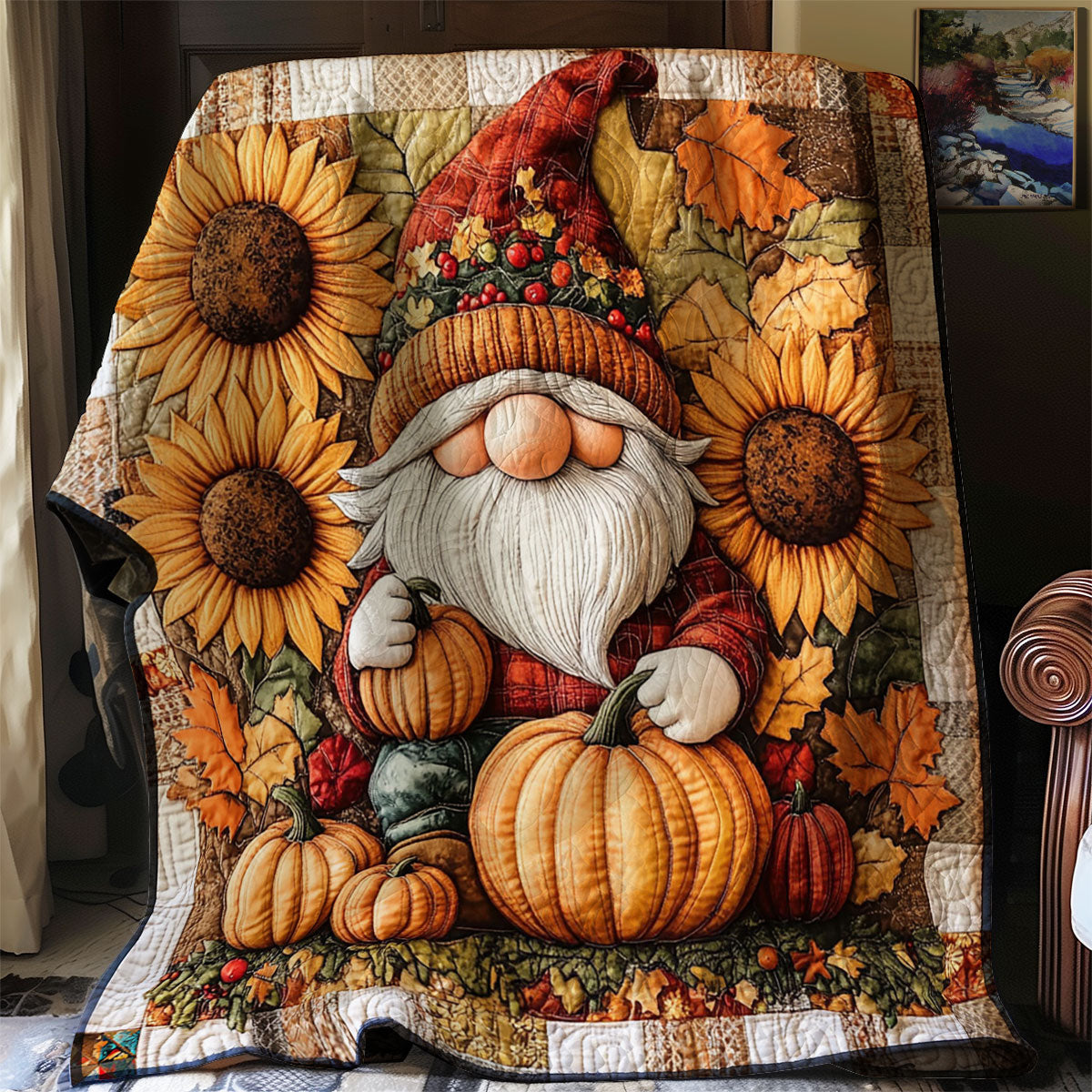 Gnome’s Pumpkin Haven WJ2612015CL Quilt