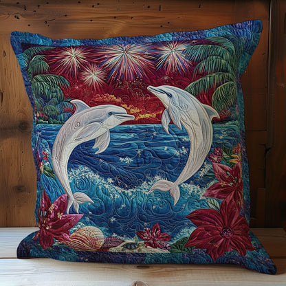 Couple Dolphin In Firework WY1612140CL Quilt Pillow Case