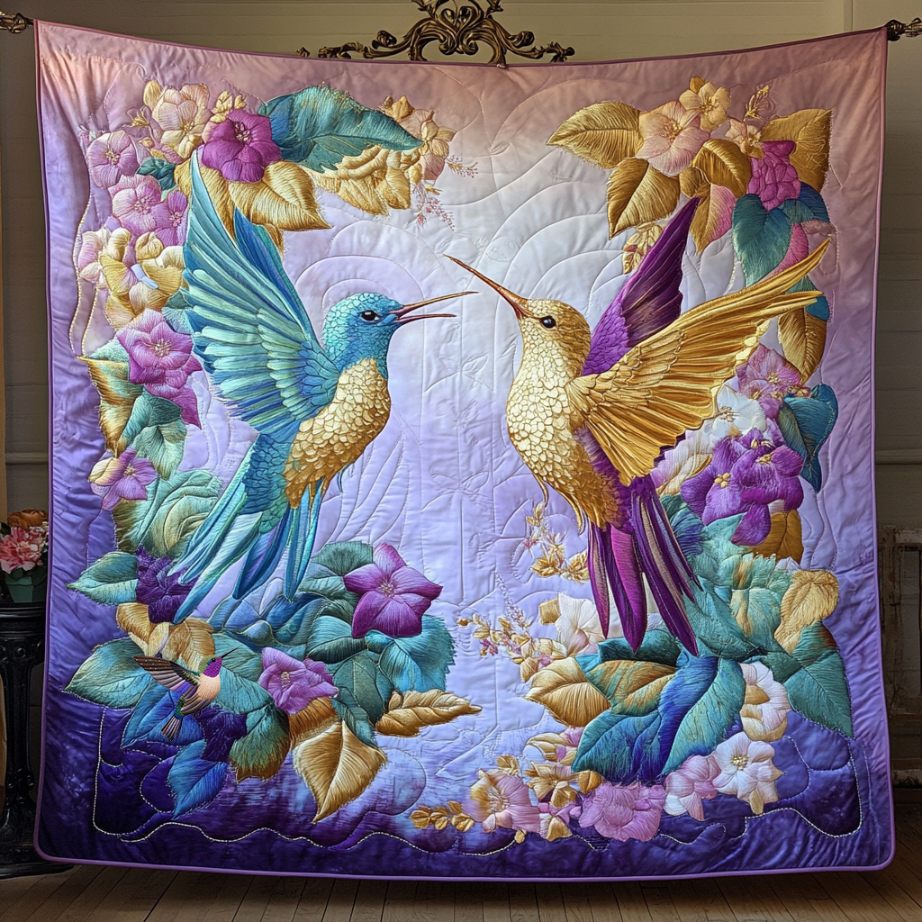 Hummingbird Purple Light  WU0611029CL Quilt