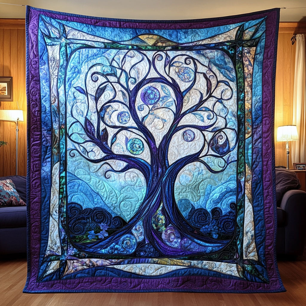 Mystic Navy Tree WY0202038CL Quilt