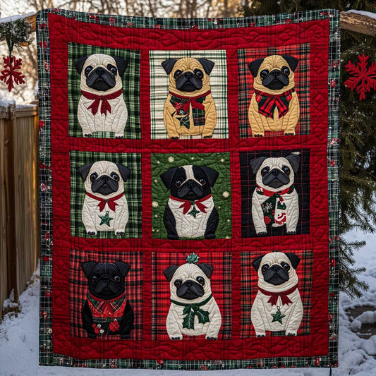 Pug Winter Snuggles WN2709178CL Quilt