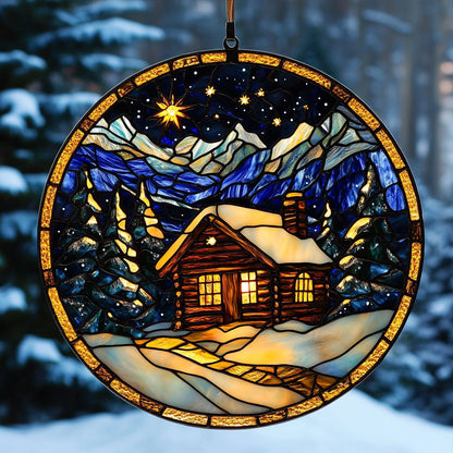House In Snow Forest WY2202164CL Suncatcher