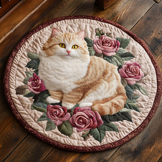 Ragdoll Cat Rose CW1206035CL Quilted Round Mat