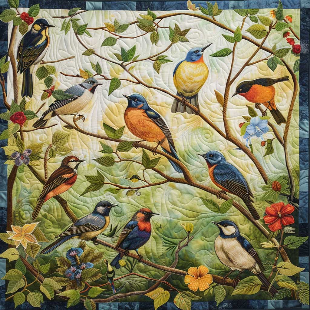 Bird Family WJ2507003CL Quilt