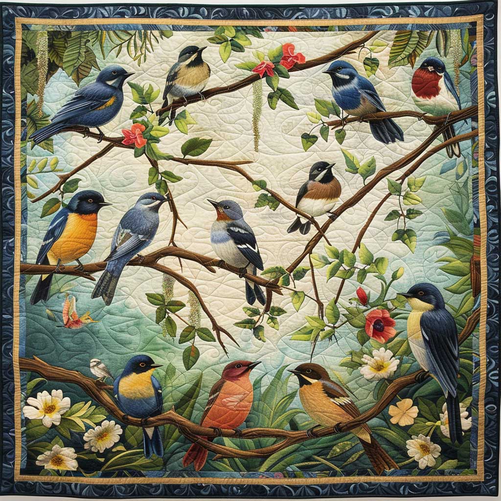 Bird Family WJ2507004CL Quilt