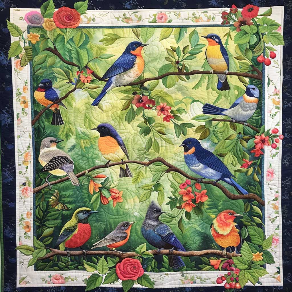 Bird Family WJ2507005CL Quilt