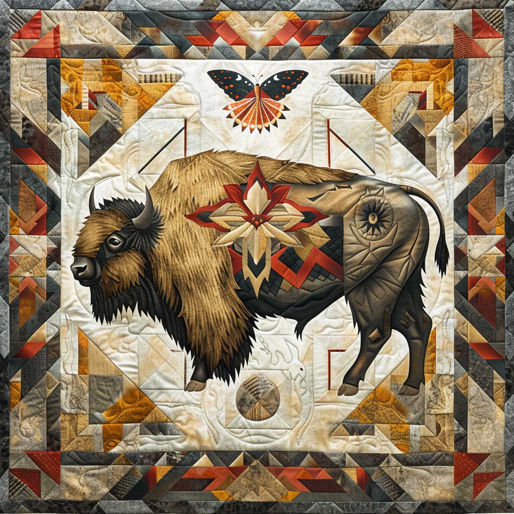 Bison Native American XR0807027CL Quilt