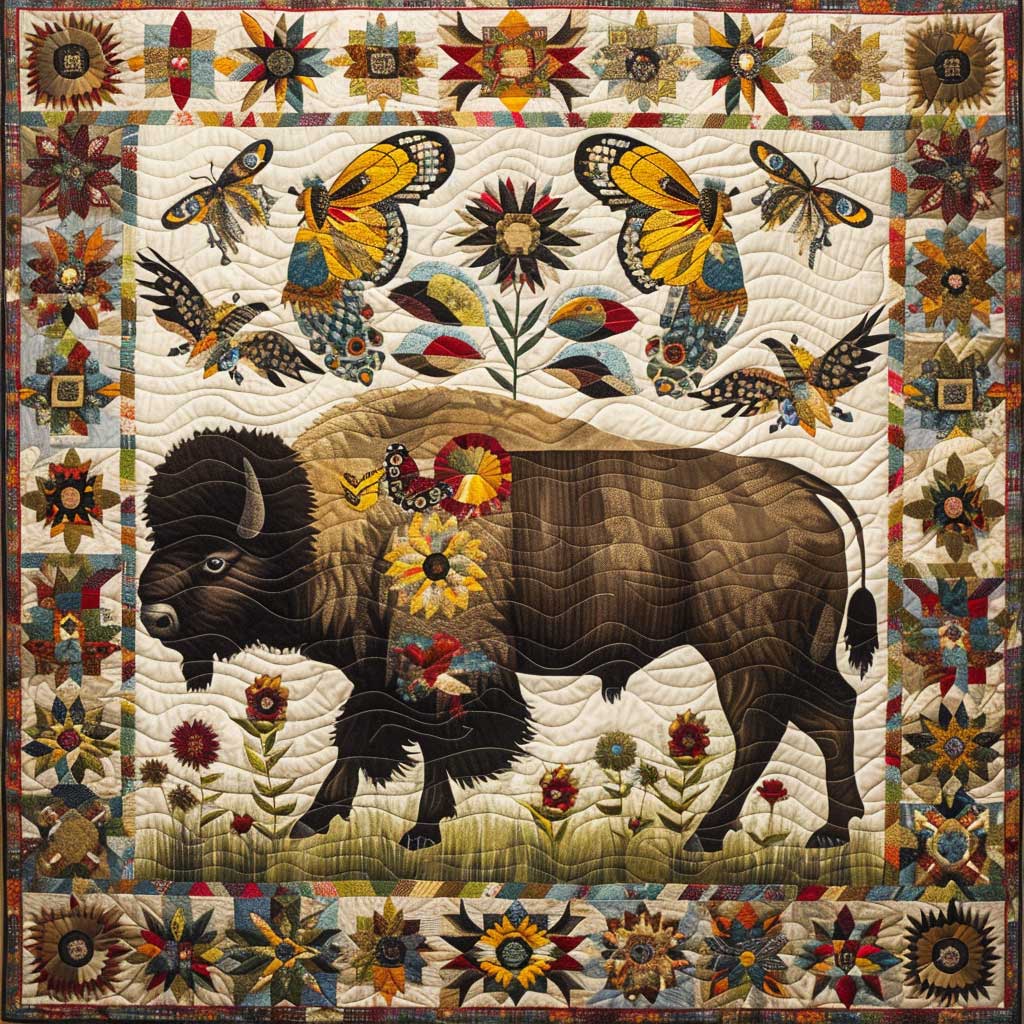 Bison Native American XR0807028CL Quilt