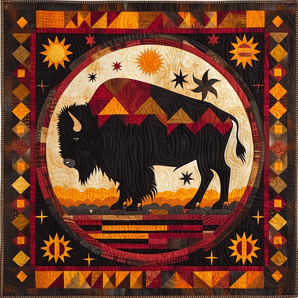 Bison Native American XR1007006CL Quilt