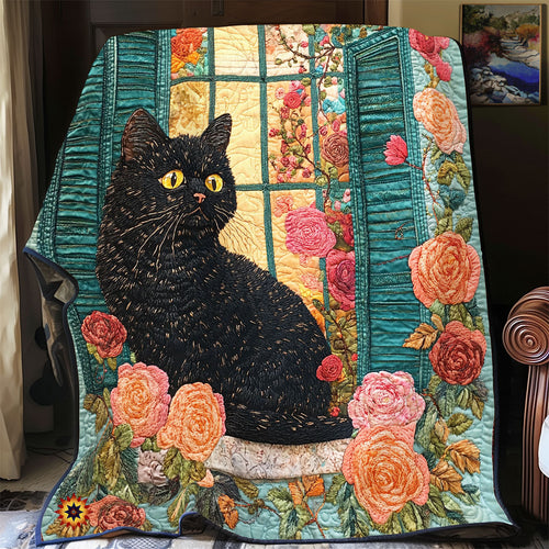 Black Cat By The Window WU1812025CL Quilt