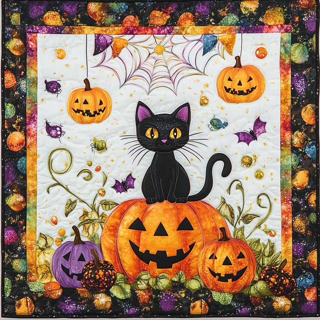 Black Cat Happy Halloween XR0808007CL Quilt