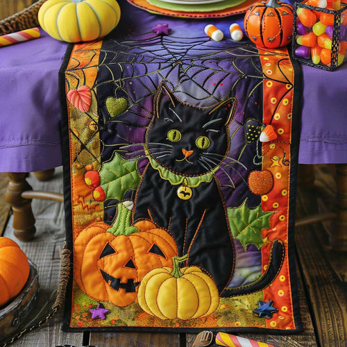 Black Cat In Halloween XR2307008CL Quilted Table Runner