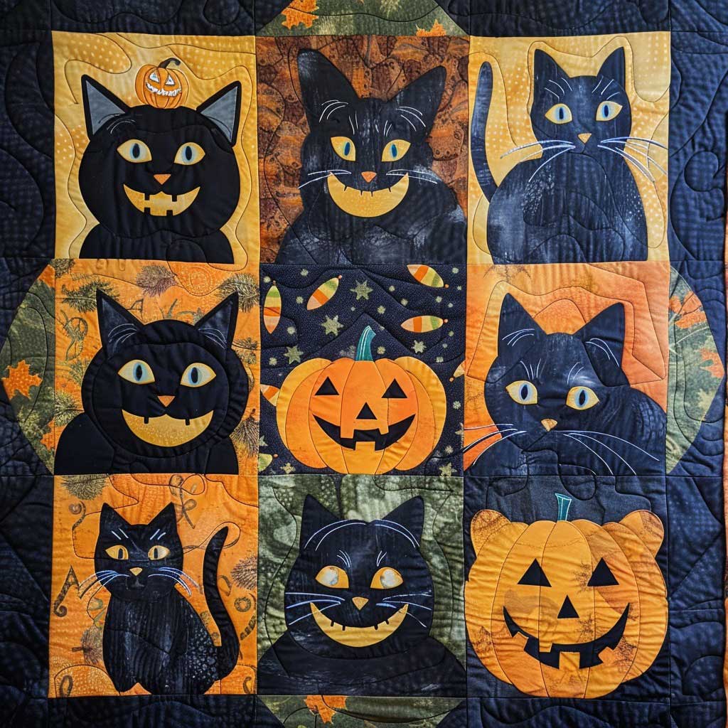 Black Cats Pumpkin WM2507001CL Quilt