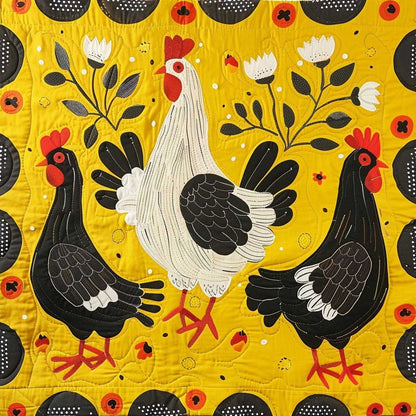 Black White Chickens WM2507001CL Quilt