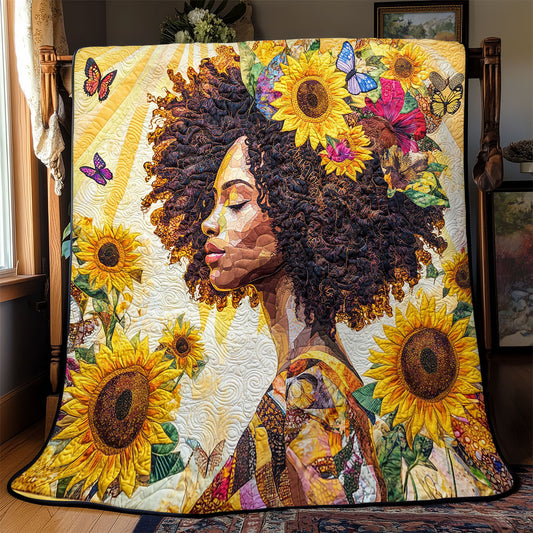 Black Woman Sunflower YR0902035CL Quilt