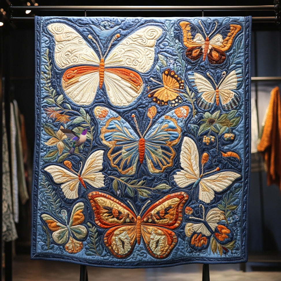 Blue Butterfly WU0912048CL Quilt