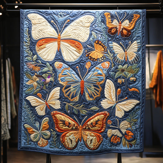 Blue Butterfly WU0912048CL Quilt