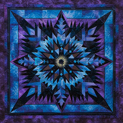 Blue Native American Star XR0307014CL Quilt