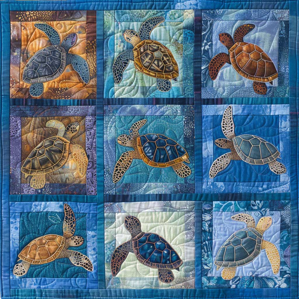 Blue Sea Turtles XR0507003CL Quilt